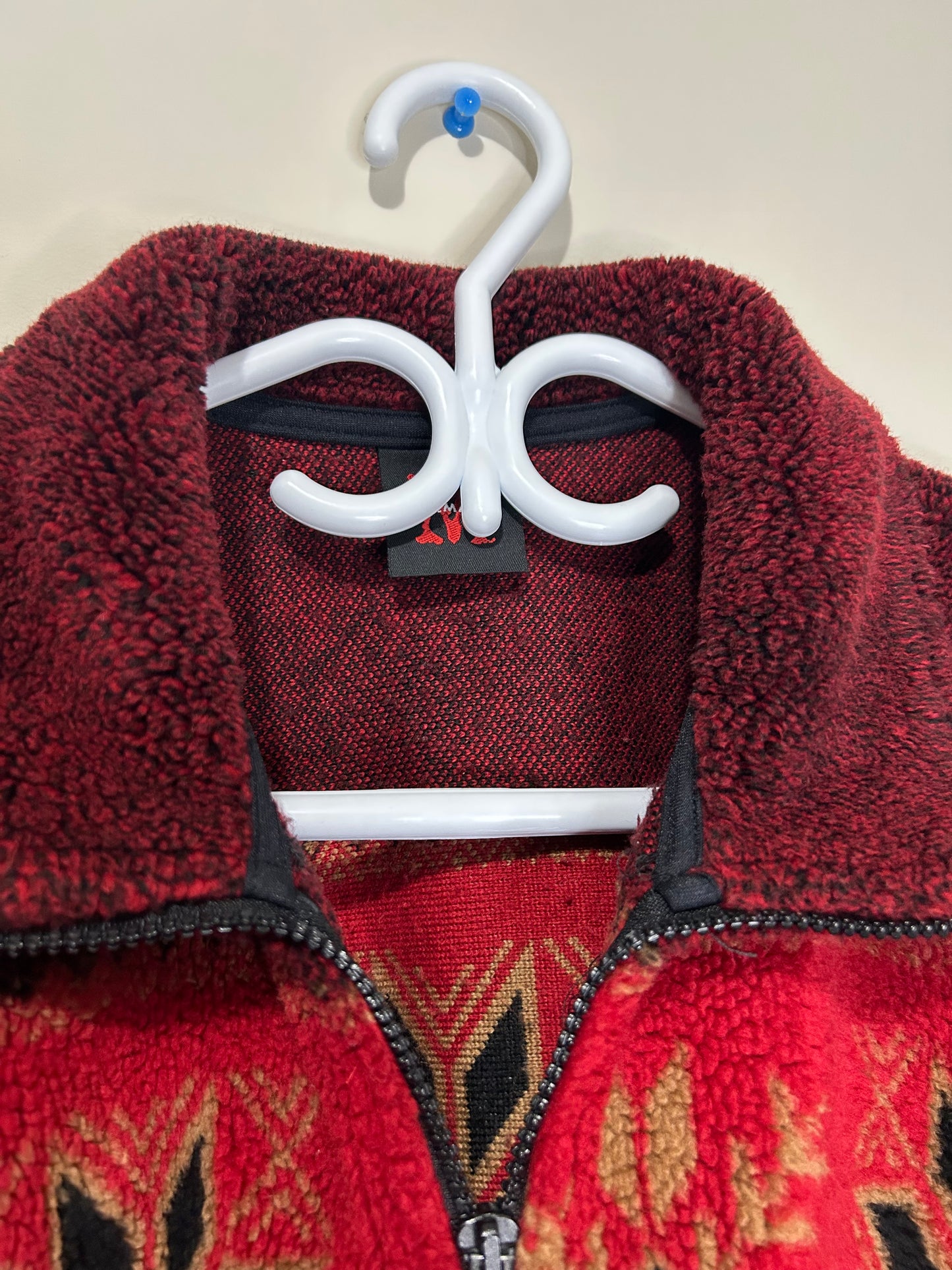 Deep Red Soft-Touch Camping Fleece Vintage Americana