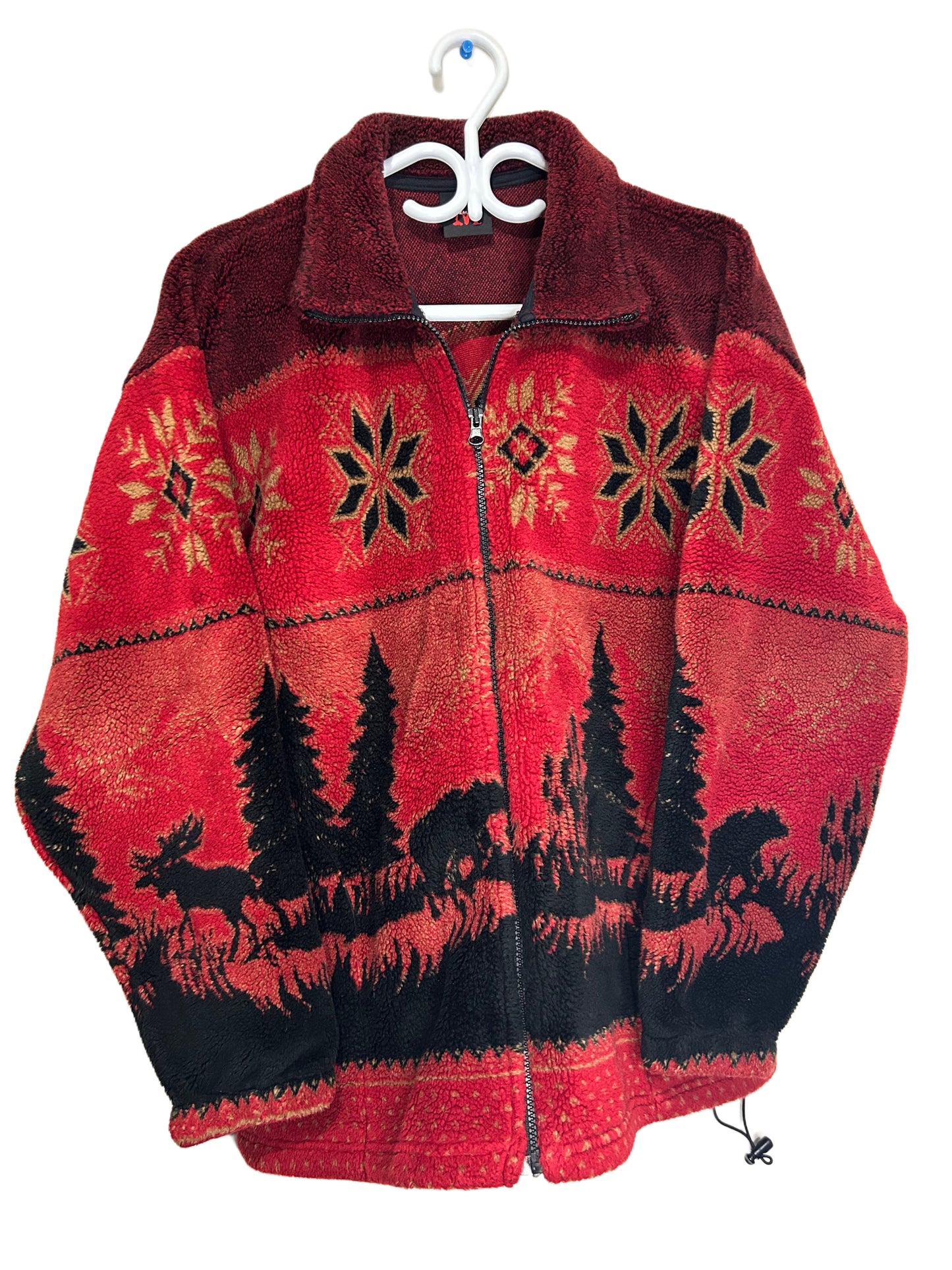 Deep Red Soft-Touch Camping Fleece Vintage Americana